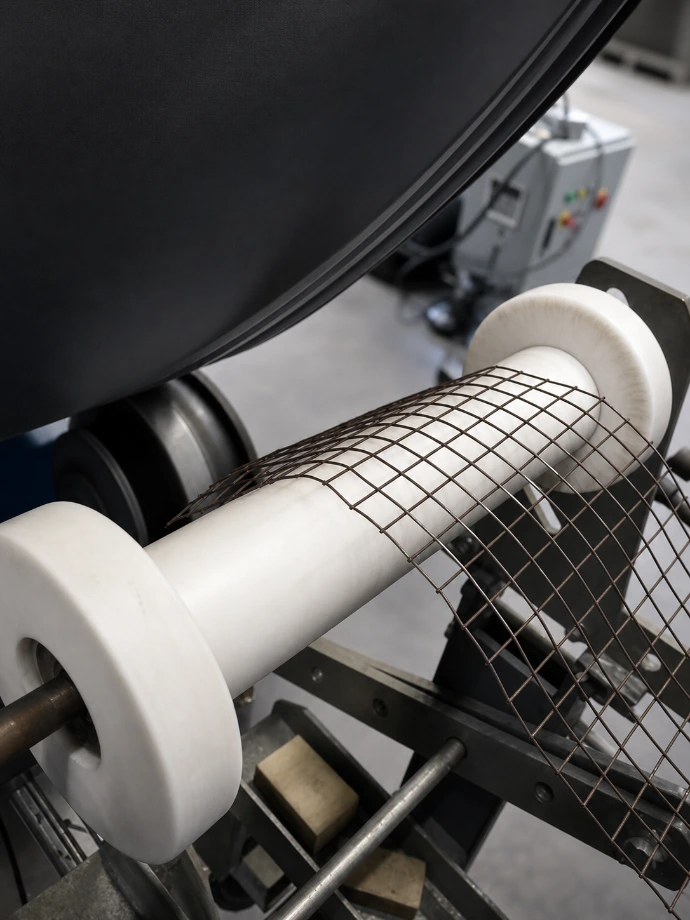 Large-diameter polyethylene pipe manufactured using extrusion-wound, monolithic construction